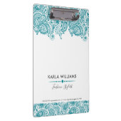 Turquoise-blue  Paisley Lace Klembord (Rechts)