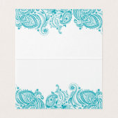 Turquoise-Blue Paisley Loccard Visitekaartje (Binnenkant ongevouwen)
