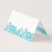 Turquoise-Blue Paisley Loccard Visitekaartje (Achterkant)