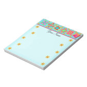 Turquoise Blue Patchwork Quilt Block Art Notitieblok (Linkerzijde)