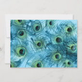 Turquoise Blue Peacock bruiloft uitnodiging (Voorkant)
