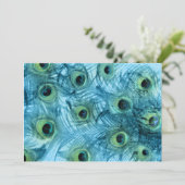 Turquoise Blue Peacock bruiloft uitnodiging (Staand voorkant)