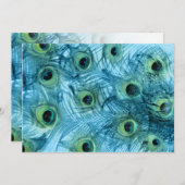 Turquoise Blue Peacock bruiloft uitnodiging (Voorkant / Achterkant)