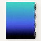 Turquoise Blue Periwinkle en Black Gradient Blank Notitieboek (Achterkant)