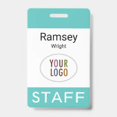 Turquoise Blue Personeel ID Badge Clip Reel of Lan (Voorkant)