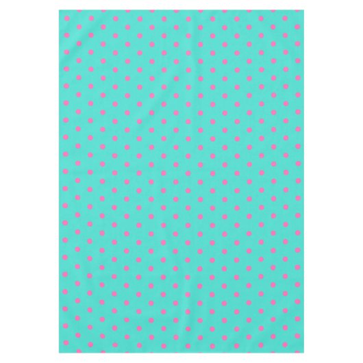  Turquoise Blue Pink Polka Dots Tafelkleed (Voorkant)