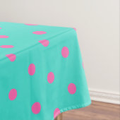  Turquoise Blue Pink Polka Dots Tafelkleed (Voorbeeld)
