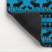 Turquoise blue plaid mose rustige patroon muismat (Hoek)