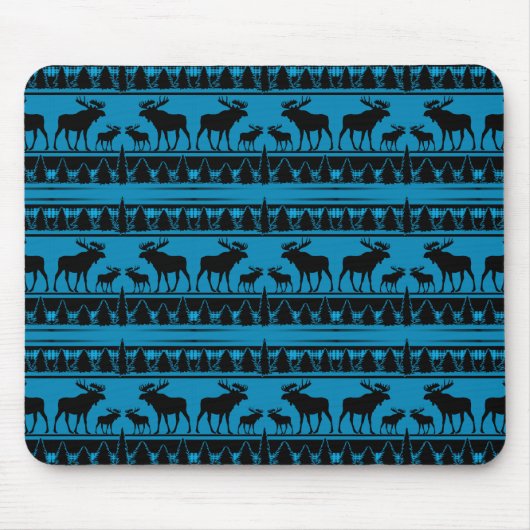 Turquoise blue plaid mose rustige patroon muismat (Voorkant)
