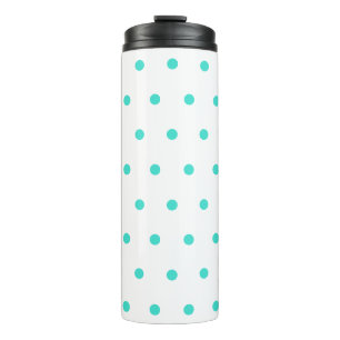 Turquoise Blue Polka Dots Thermosbeker