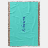 Turquoise Blue Professional Modern Elegant Name Deken (Voorkant Verticaal)