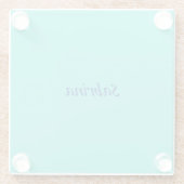 Turquoise Blue Professional Modern Elegant Name Glazen Onderzetter (Achterkant)