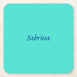 Turquoise Blue Professional Modern Elegant Name Kartonnen Onderzetters