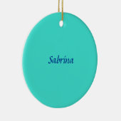 Turquoise Blue Professional Modern Elegant Name Keramisch Ornament (Rechts)