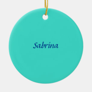 Turquoise Blue Professional Modern Elegant Name Keramisch Ornament