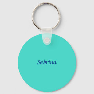 Turquoise Blue Professional Modern Elegant Name Sleutelhanger