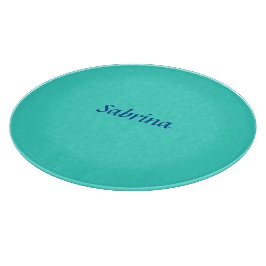 Turquoise Blue Professional Modern Elegant Name Snijplank (Hoek)