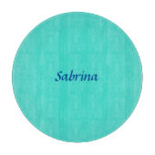 Turquoise Blue Professional Modern Elegant Name Snijplank (Voorkant)