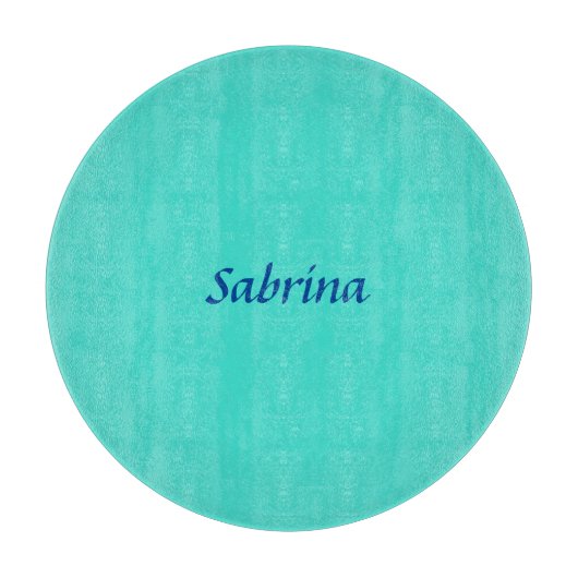 Turquoise Blue Professional Modern Elegant Name Snijplank (Voorkant)