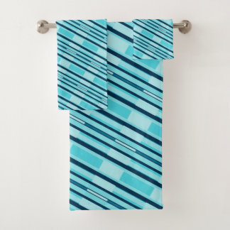 Turquoise Blue Pset Native American Line Art Bad Handdoek