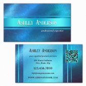 Turquoise Blue QR Code Professional Design Visitekaartje