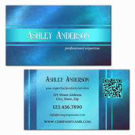 Turquoise Blue QR Code Professional Design Visitekaartje