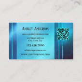 Turquoise Blue QR Code Professional Design Visitekaartje (Achterkant)
