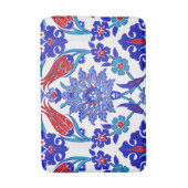 Turquoise Blue Red Ancient Turkse Floral Tile Badmat (Voorkant Verticaal)