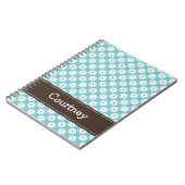 Turquoise Blue Red Daisy Spiral Notebook Journal Notitieboek (Linkerzijde)