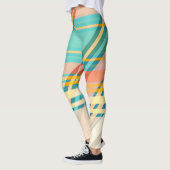 Turquoise Blue Red Yellow Peach Gym Oefening Leggings (Links)