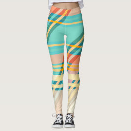 Turquoise Blue Red Yellow Peach Gym Oefening Leggings