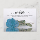 Turquoise Blue Roos Elegant Wedding Website Informatiekaartje (Voorkant)