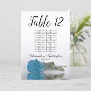 Turquoise Blue Roos Table Seating Chart Large