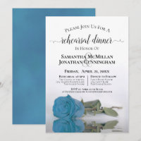 Turquoise Blue Roos Wedding Rehearsal Dinner
