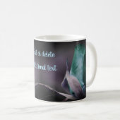 Turquoise Blue Rosebud Floral Art gepersonaliseerd Koffiemok (Voorkant rechts)