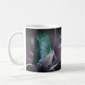 Turquoise Blue Rosebud Floral Art gepersonaliseerd Koffiemok (Links)