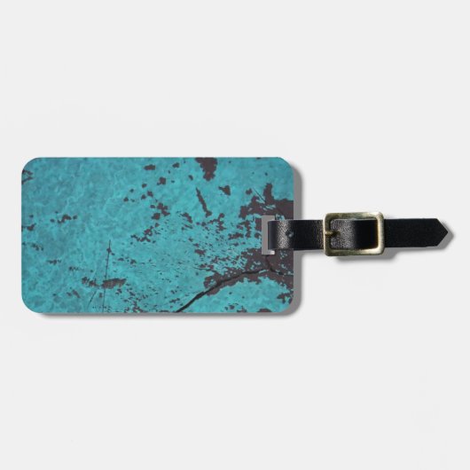 Turquoise Blue Rusted Bagagelabel (Voorkant horizontaal)