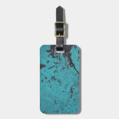 Turquoise Blue Rusted Bagagelabel (Voorkant verticaal)
