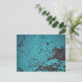 Turquoise Blue Rusted Briefkaart (Staand voorkant)
