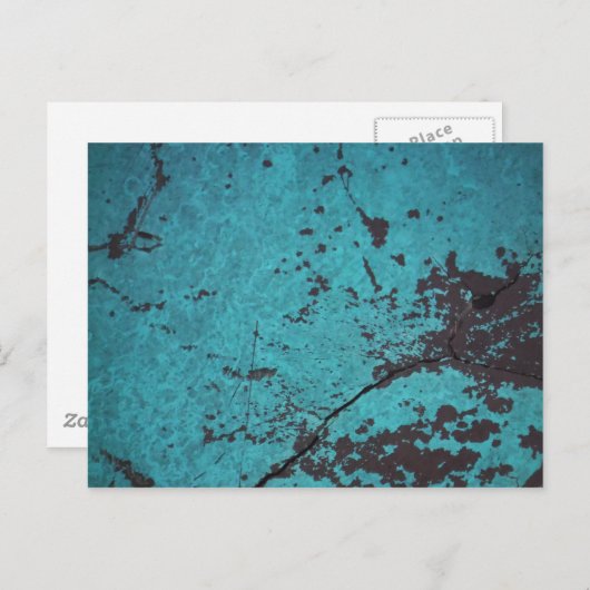Turquoise Blue Rusted Briefkaart (Voorkant / Achterkant)