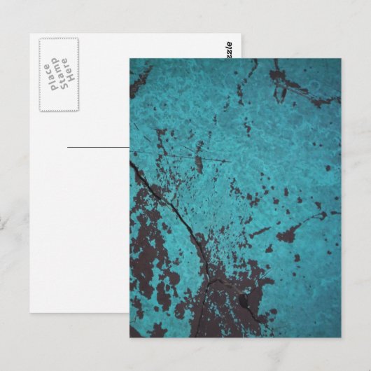 Turquoise Blue Rusted Briefkaart (Voorkant / Achterkant)