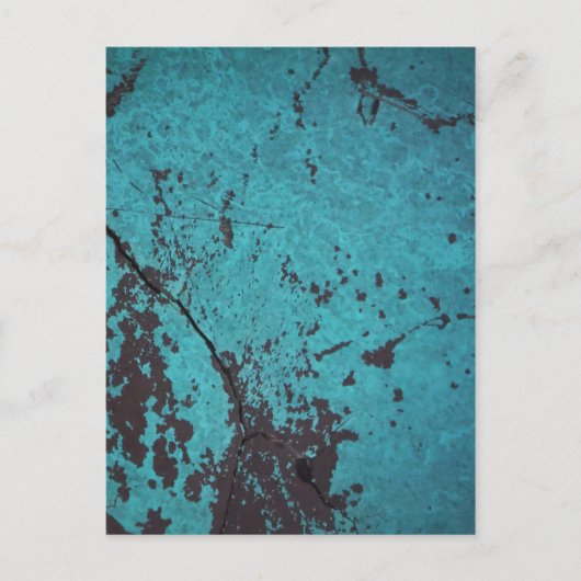 Turquoise Blue Rusted Briefkaart (Voorkant)