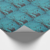 Turquoise Blue Rusted Cadeaupapier (Hoek)