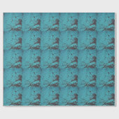 Turquoise Blue Rusted Cadeaupapier (Vlak)