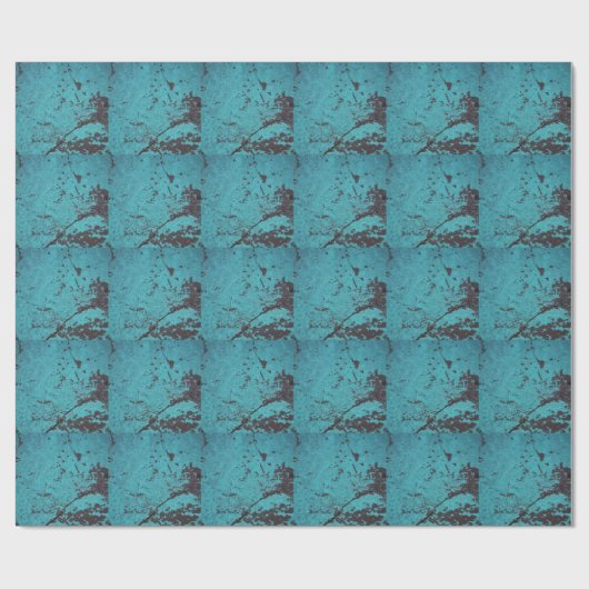 Turquoise Blue Rusted Cadeaupapier (Vlak)