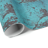Turquoise Blue Rusted Cadeaupapier (Rol Hoek)