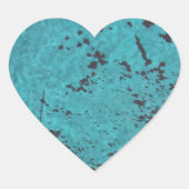 Turquoise Blue Rusted Hart Sticker (Voorkant)