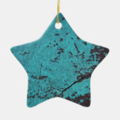 Turquoise Blue Rusted Keramisch Ornament (Voorkant)