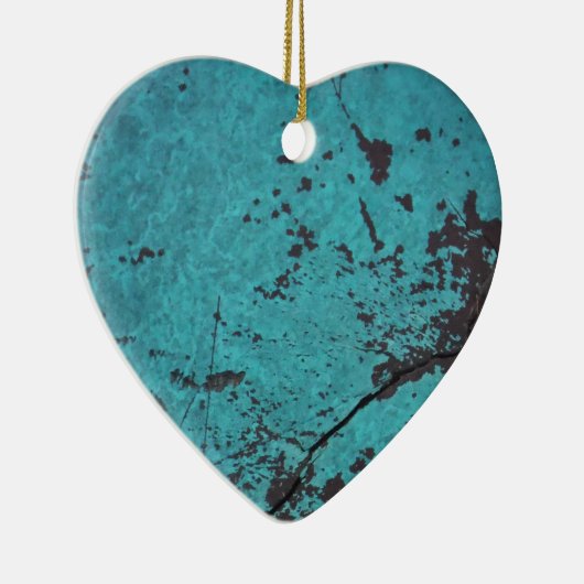 Turquoise Blue Rusted Keramisch Ornament (Rechts)