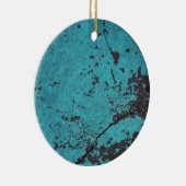 Turquoise Blue Rusted Keramisch Ornament (Rechts)